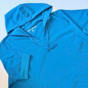 Easy STRETCH True Women's 3-Pocket Short Sleeve Pull-Over Scrub Hoodie 3X Blue